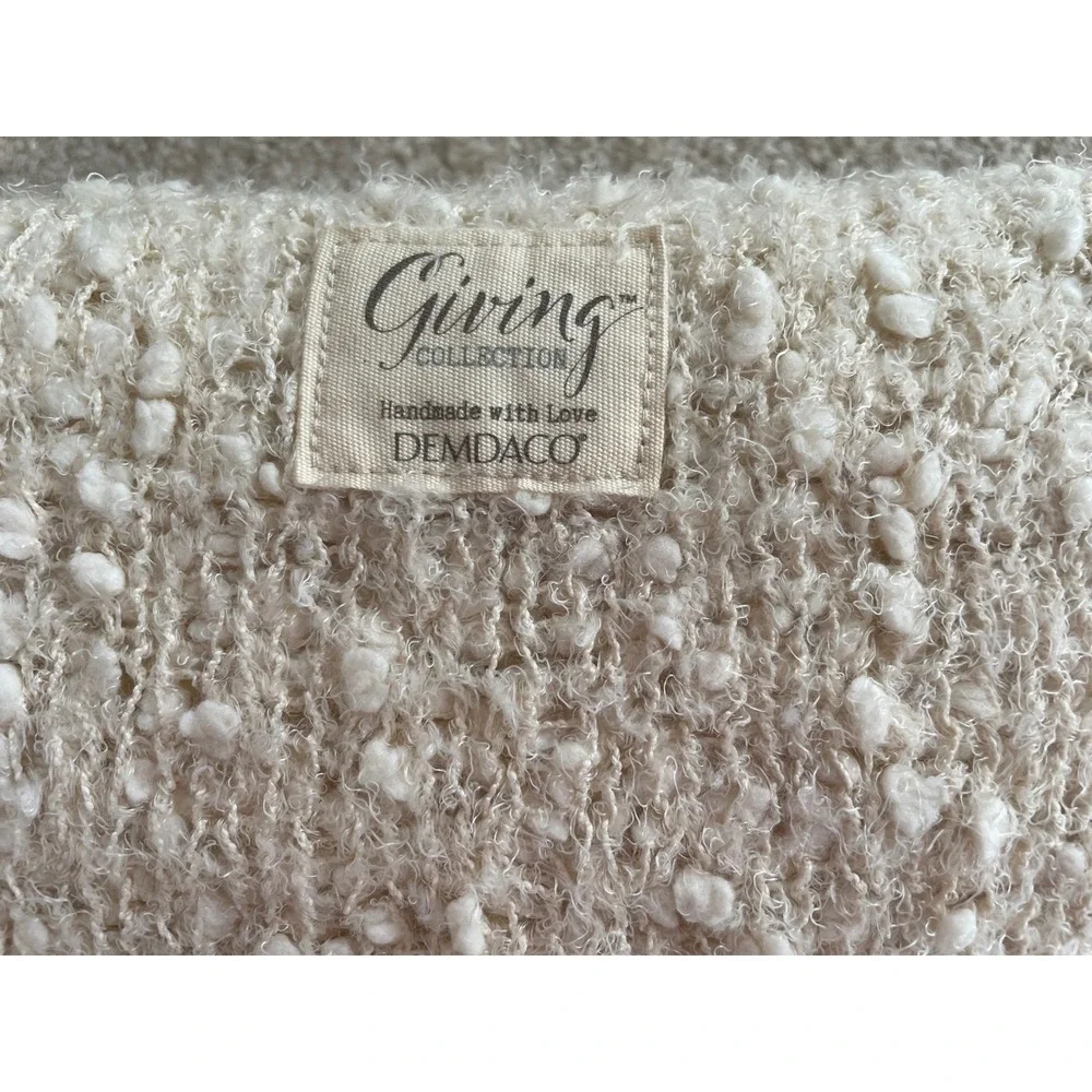 DEMDACO Giving Collection Shawl Wrap Cream Off White Chunky Knit Pocket Scarf